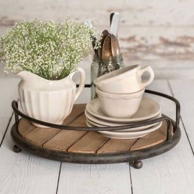 Rustic Round Wood Plank Serving Tray - Perfect for Entertaining and Serving Rustic Round Wood Plank Serving Tray - Perfect for Entertaining and Serving